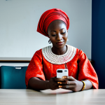 라이베리아에서 해외 송금하는 방법 - **

"A Liberian woman in professional attire, fully clothed in modest West African dress, using a mo...