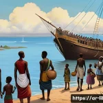 라이베리아의 공용어 영어 - **Prompt 1: "The Dawn of a New Language in Liberia"**
    "A historical illustration depicting the a...
